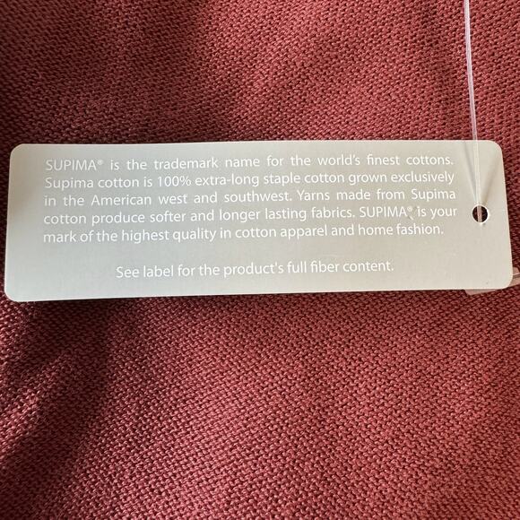 LANDS' END Supima Cotton Cardigan Sweater Men's Size XL 46-48 Burgundy NWT - Picture 9 of 12